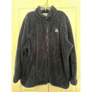 Disneyland Resort Disney Parks Jacket Womens 3X Navy Blue Sherpa Fleece Full Zip